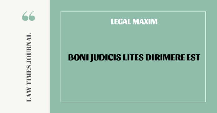 Boni judicis lites dirimere est