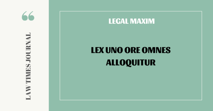 Lex uno ore omnes alloquitur